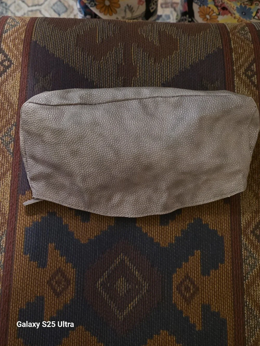 Giorgio Armani Parfums Vegan Taupe Leather Pouch Like New